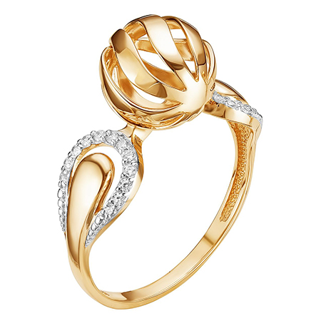 Кольцо, золото, фианит, К132-4145